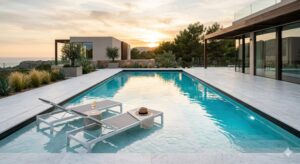 piscina con playa humeda